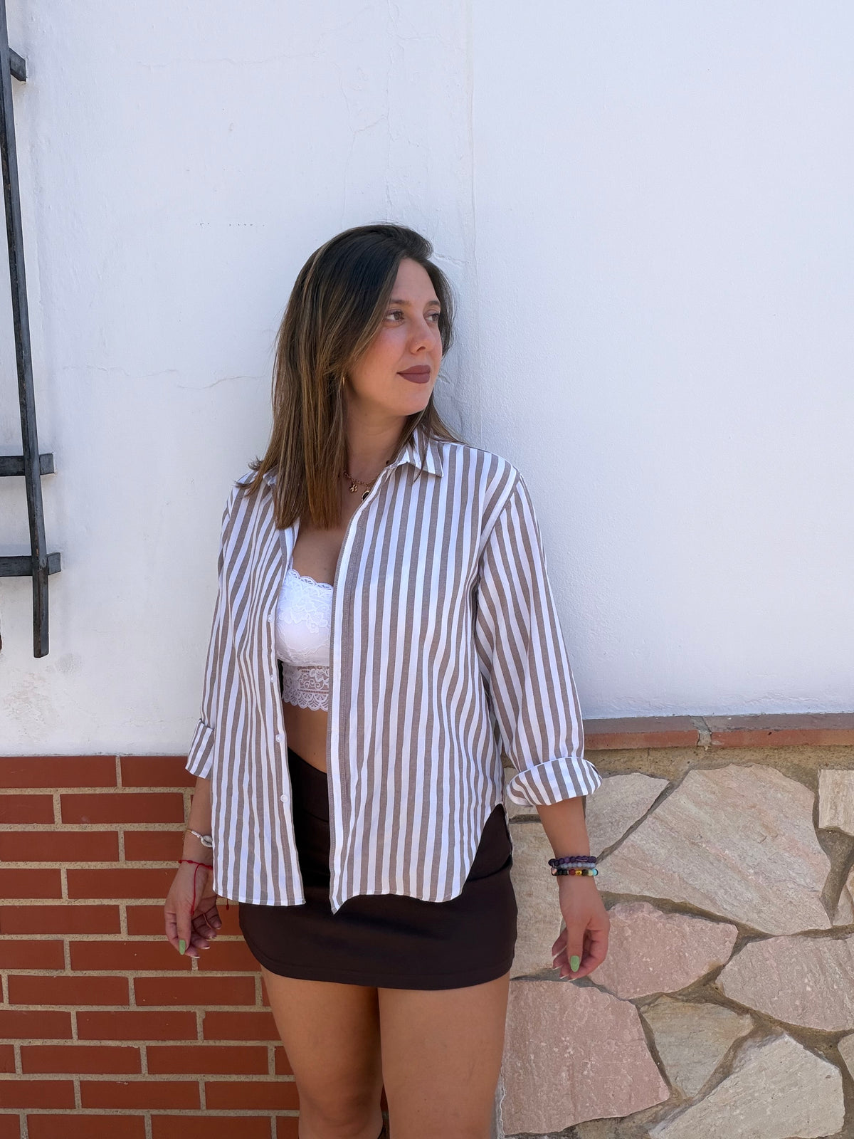 Camisa Rayas Chocolate 🤎