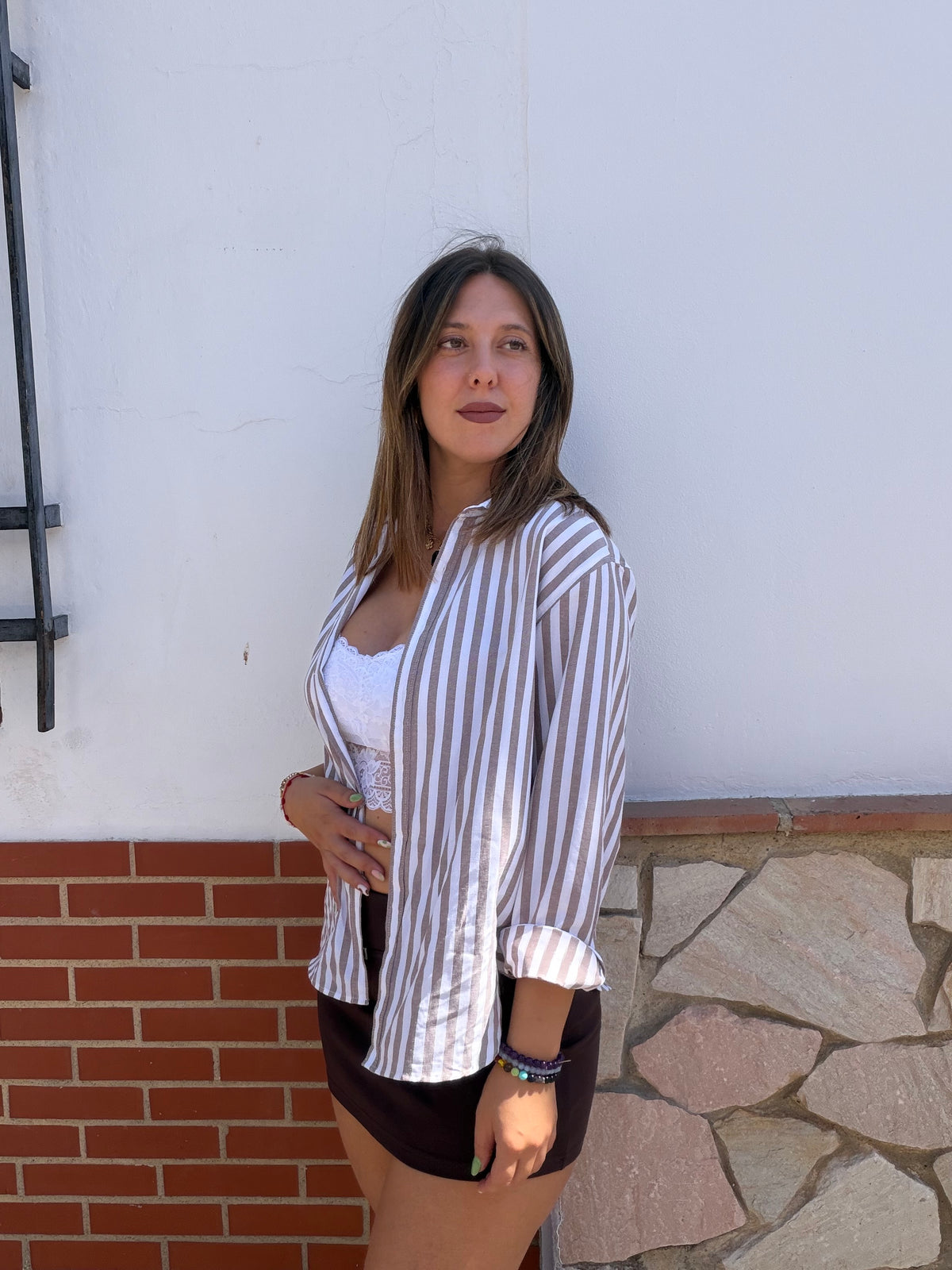 Camisa Rayas Chocolate 🤎