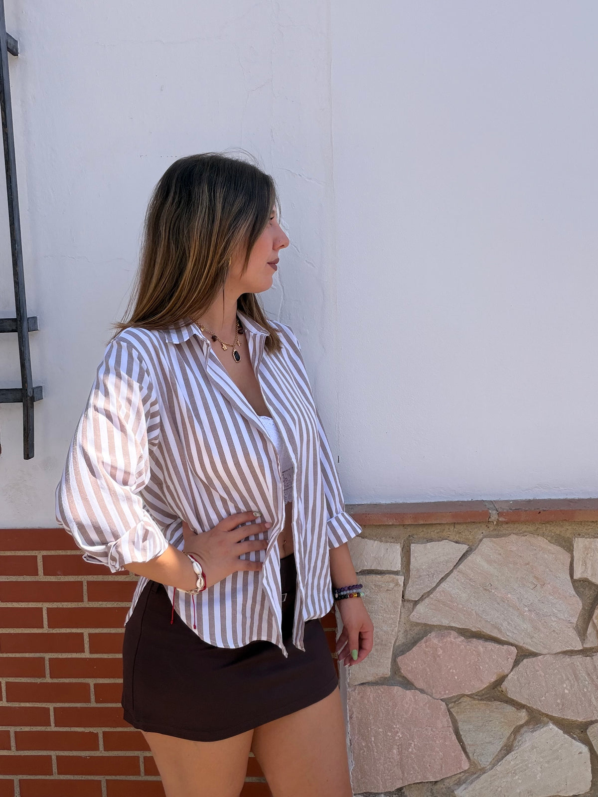 Camisa Rayas Chocolate 🤎